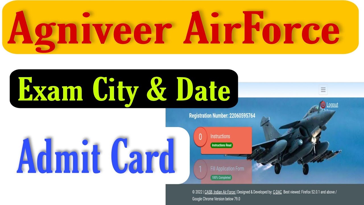 Airforce Exam Date 2022| Agniveer AirForce exam city & Date || Airforce Admit Card 