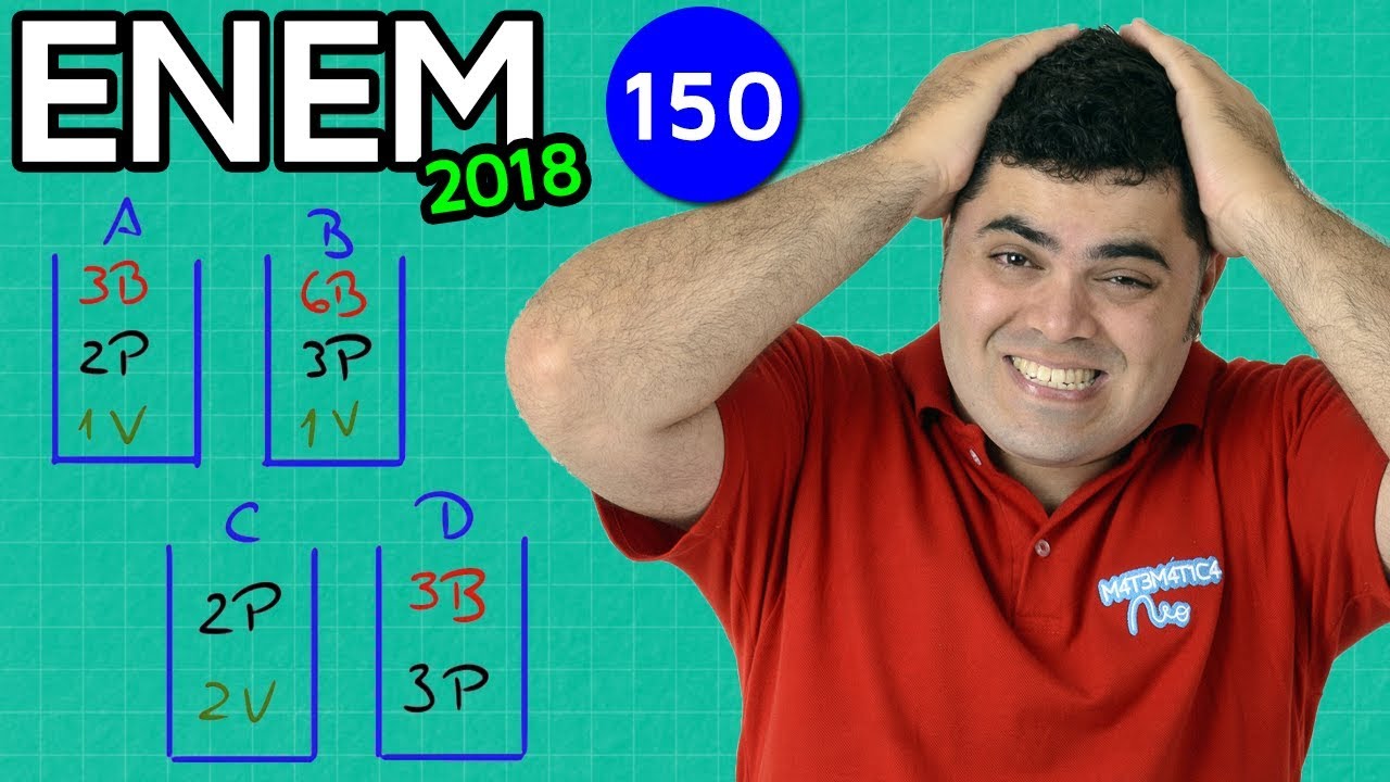 🔥 ENEM 2018 Matemática 150 👉🏻 Probabilidade da Retirada de Bolas da Urna questão bugante