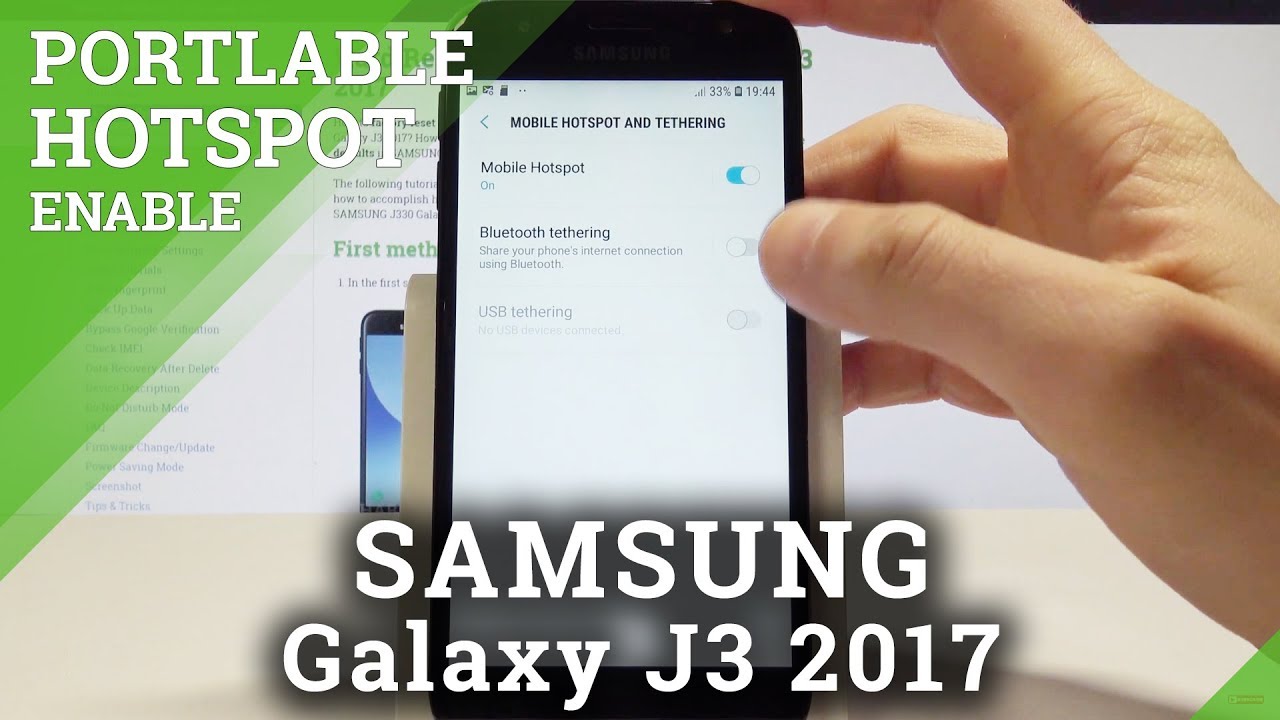 How to Enable Portable Hotspot on SAMSUNG Galaxy J3 2017 Create WiFi