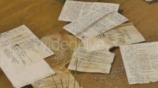 Separated Pages Without Bind Thrown Into Water Hand-Written Paper Novelette by Alexander Kuprin
