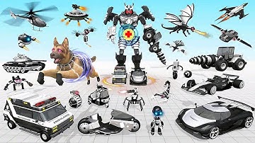 Ambulance Transforms Robot Rescue Crime City In Robot Car Transform Game - Android iOS Gameplay