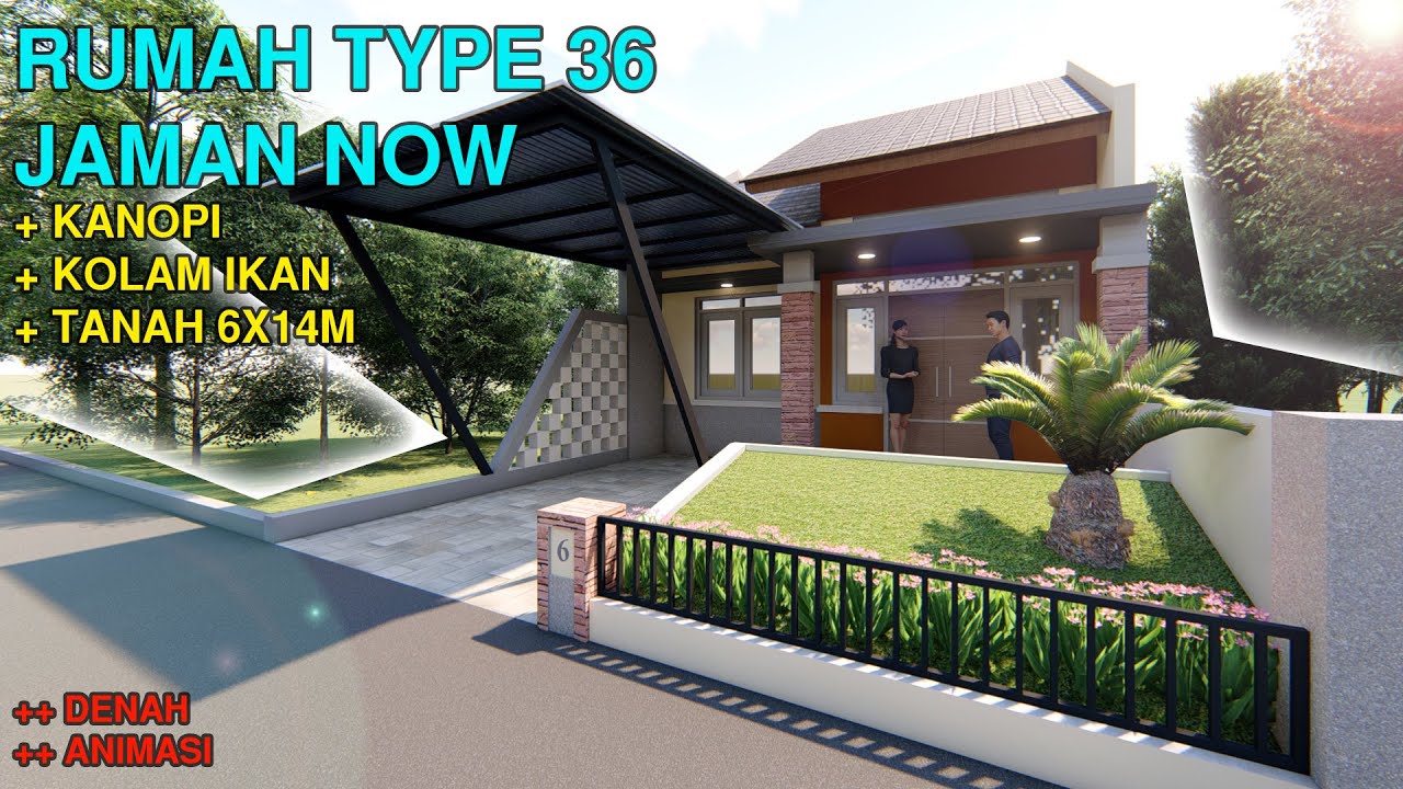 RUMAH TYPE 36 6X14m 2 TEMPAT TIDUR ADA CARPORT DAN KOLAM IKAN YouTube