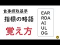 指標の略語 覚え方【食事摂取基準】