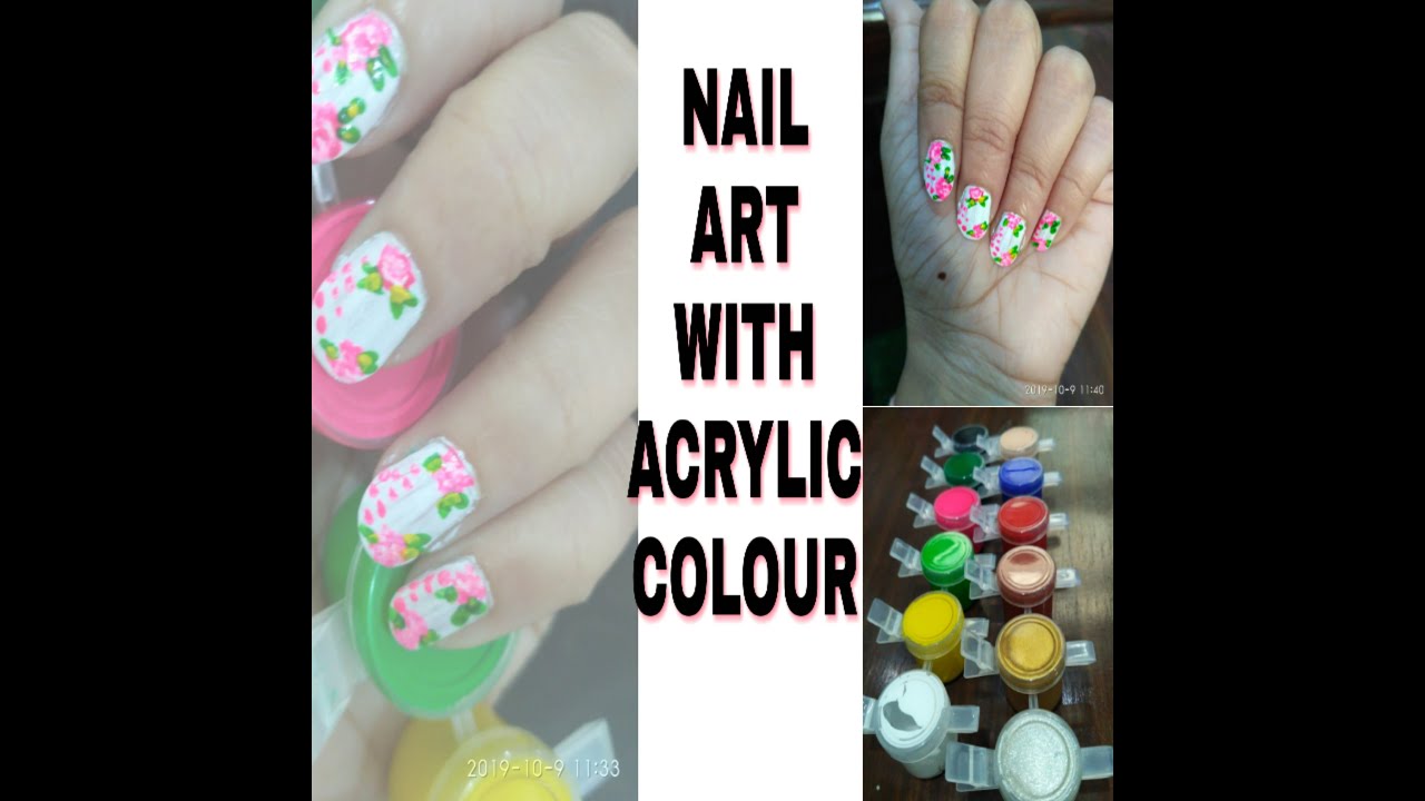 #hack DIY nail art with acrylic paint #nailarttutorial ##easynail ...