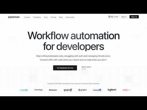 Pipedream Demo - Integrate APIs, AI, databases and more