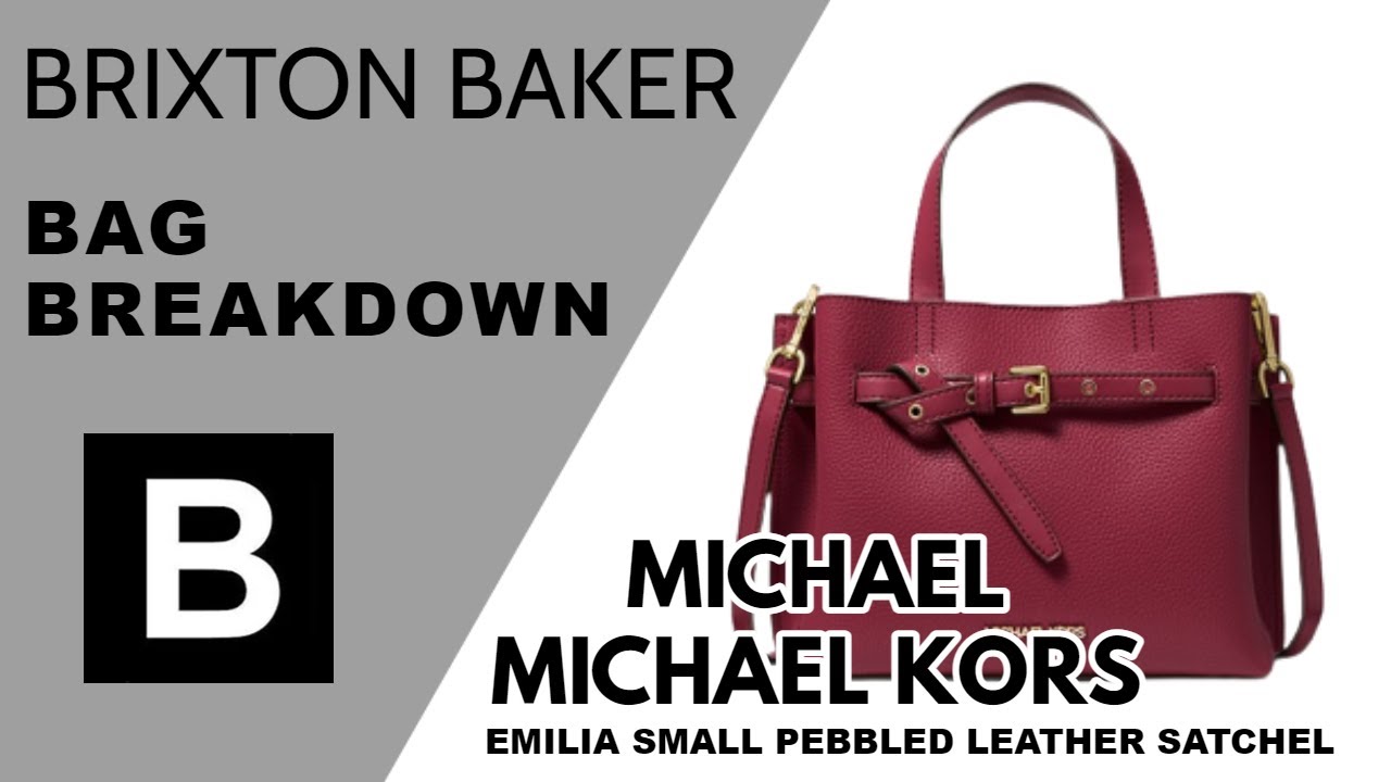 Michael Kors Emilia Small Satchel Crossbody Bag Dark Sangria Pebbled Leather