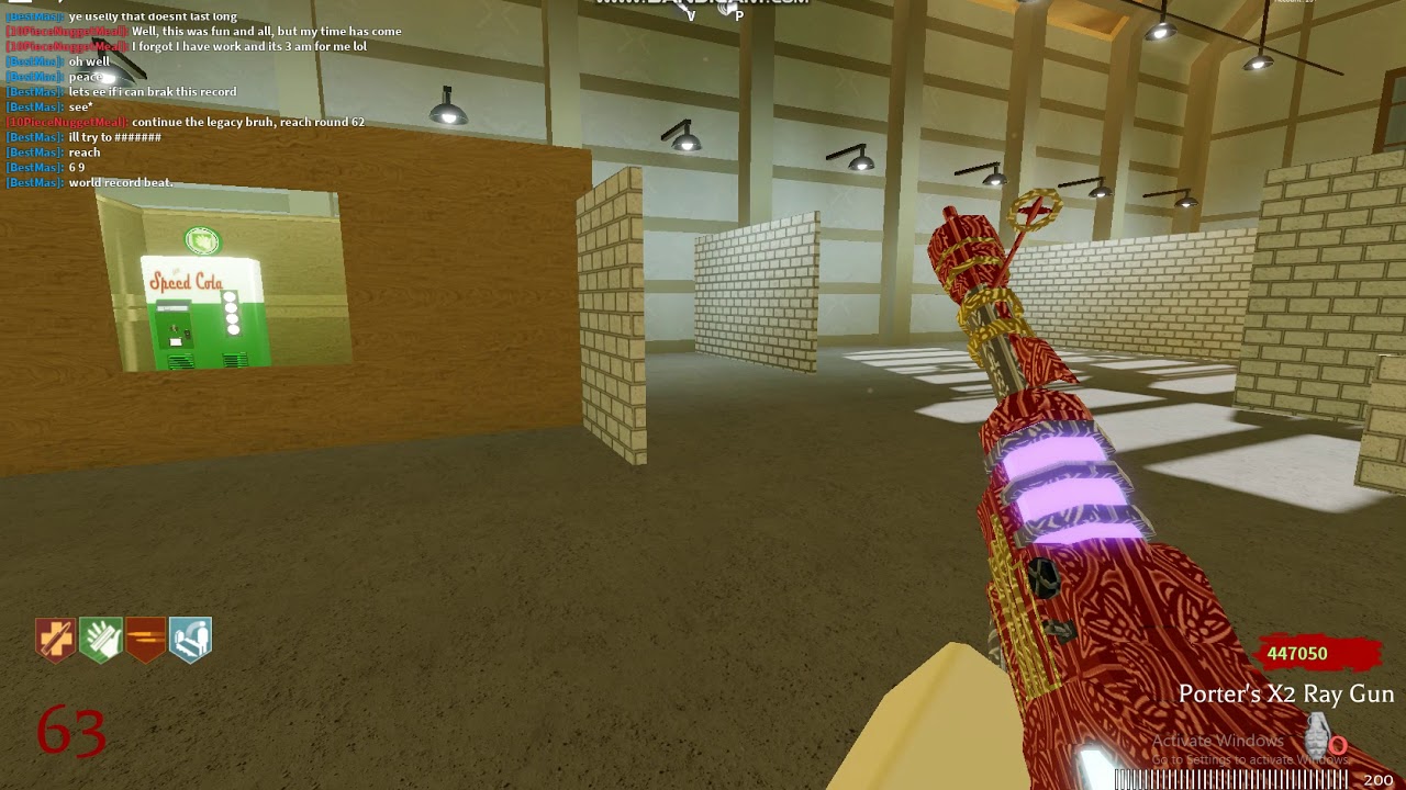 World Record Beat Roblox Mmc Zombies Project Round 65 Youtube - porters x2 ray gun roblox