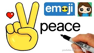 pics Hand Peace Sign Drawing Easy how to draw peace sign hand emoji