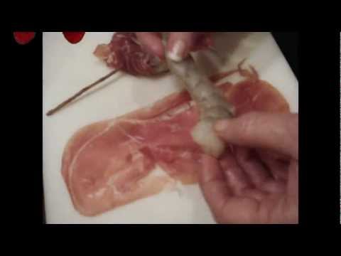 Shrimp Wrapped in Prosciutto on Rosemary Skewers