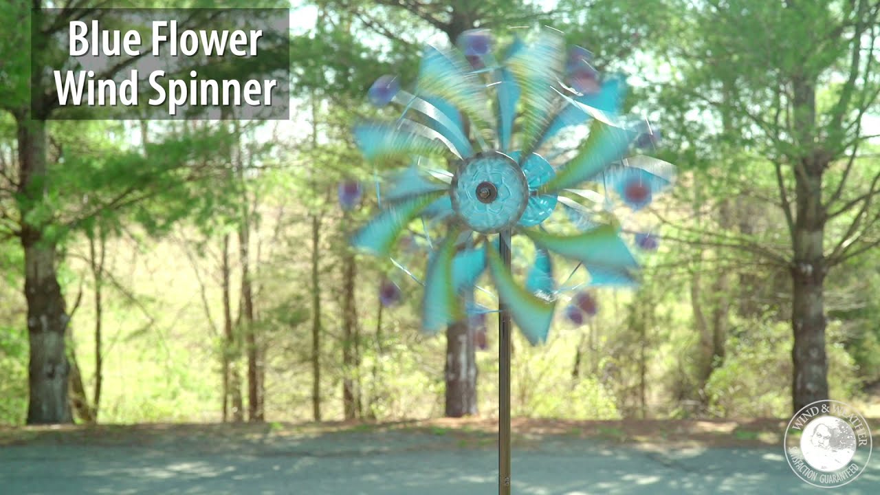 Blue Flower Wind Spinner - YouTube