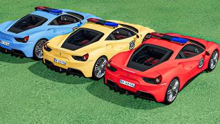 Transporting Ferrari Police Cars With Mive Trucks And Fs22