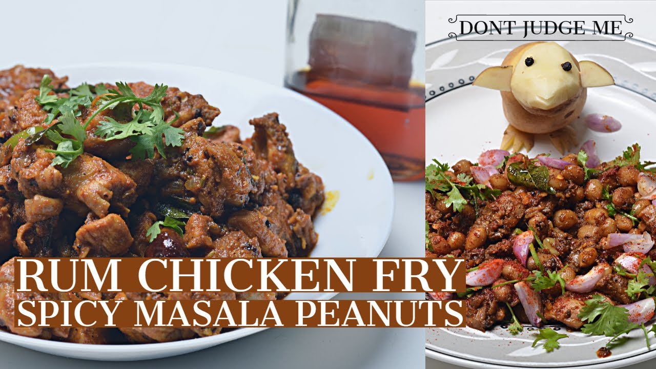 Rum Chicken Fry With Drunkards Favorite Spicy Masala Peanuts with Gizzards | Vahchef - VahRehVah