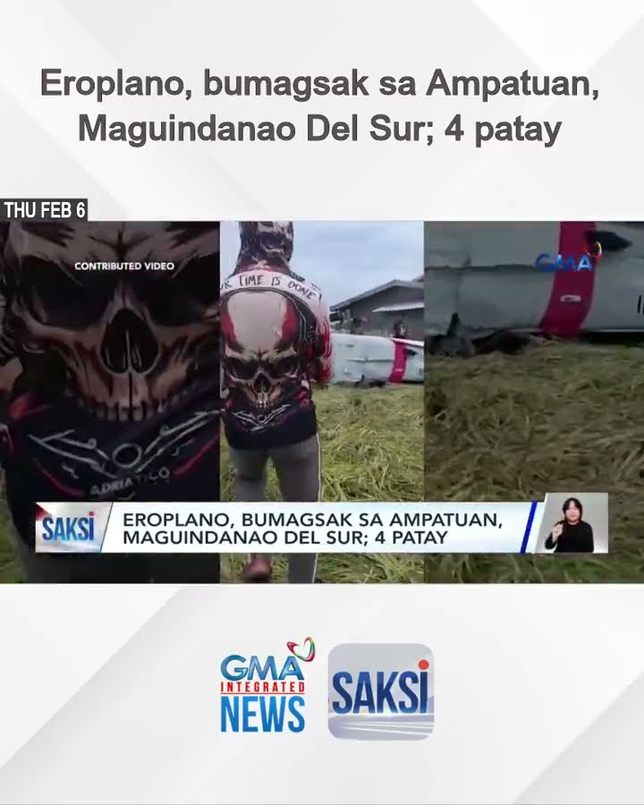Eroplano, bumagsak sa Ampatuan, Maguindanao Del Sur; 4 patay | Saksi
