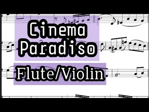 Cinema Paradiso Flute or Violin Sheet Music Backing Track Play Along Partitura