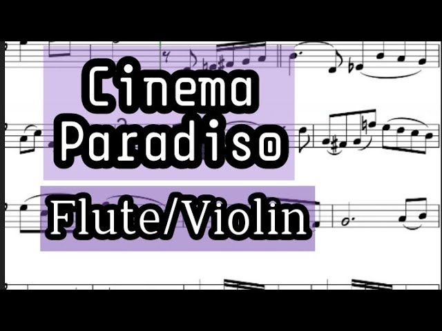 Cinema Paradiso Flute or Violin Sheet Music Backing Track Play Along Partitura class=