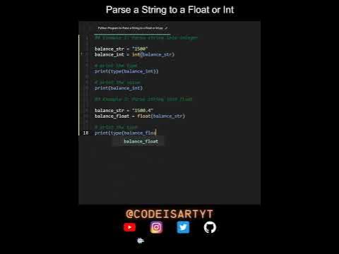 Parse a String to a Float or Int in Python | Python Examples | Python ...