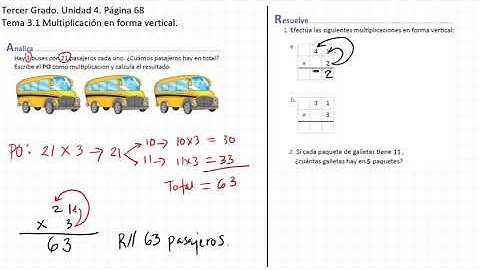 Tercer Grado  Unidad 4  Tema 3 1 Multiplicación en forma vertical
