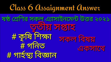 class 6 assignment answer || 3rd week ||All subject 2021