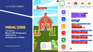 Templates Move Using Keyboard, Add Score, and Animate on Collide