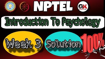 NPTEL Introduction to Psychology Assignment 3 Solution #week3