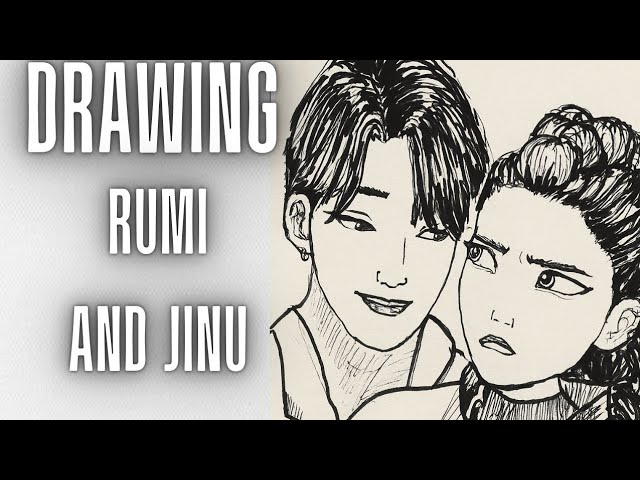 How to draw Rumi and Jinu | step by step for beginners |