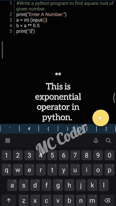 How to find square root of given number in python | Python program to ...