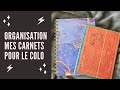 Organisation  mes carnets pour le colo