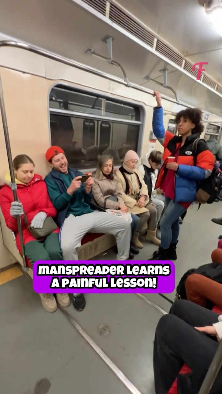 Rude Manspreader Gets an Unexpected Lesson! #shorts