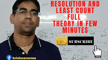 RESOLUTION AND LEAST COUNT IN HINDI /RESOLUTION IS MOST IMPORTANT IN MEASUREMENT/ BY KRISHNA VERMA