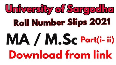 University of Sargodha Ma Msc roll number slips 2021 #university of sargodha roll no slip 2021