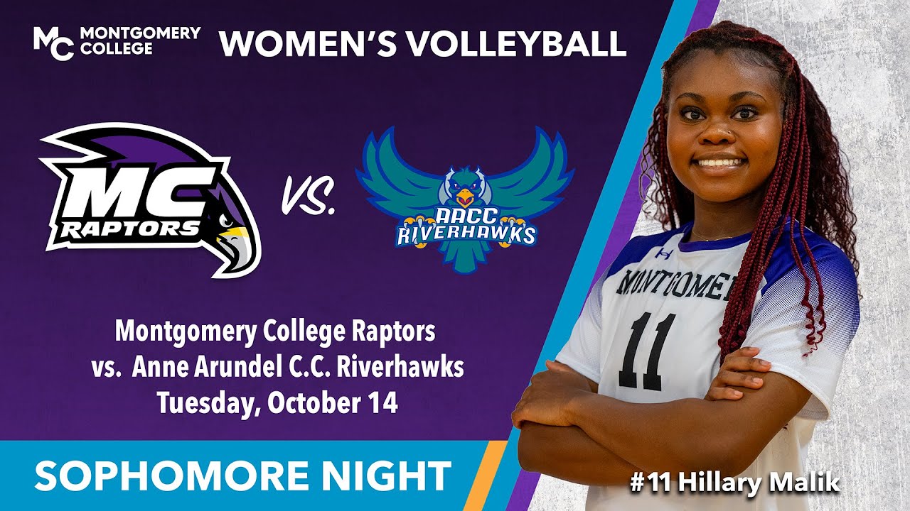 Montgomery College Raptors Volleyball vs Anne Arundel Community College ...