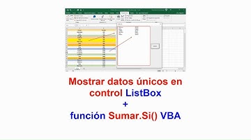 Mostrar Datos Únicos con ListBox Función + Sumar.Si()  VBA