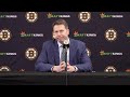 Joe Sacco and select players speak to the media following the Bruins 3-2 OT loss to the Sabres