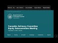 Cannabis Advisory Committee's Equity Subcommittee Meeting, December 13, 2022