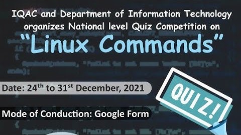 National Level Quiz Competition l Linux Commands l Free Certificate Quiz l Online Certificate Quiz