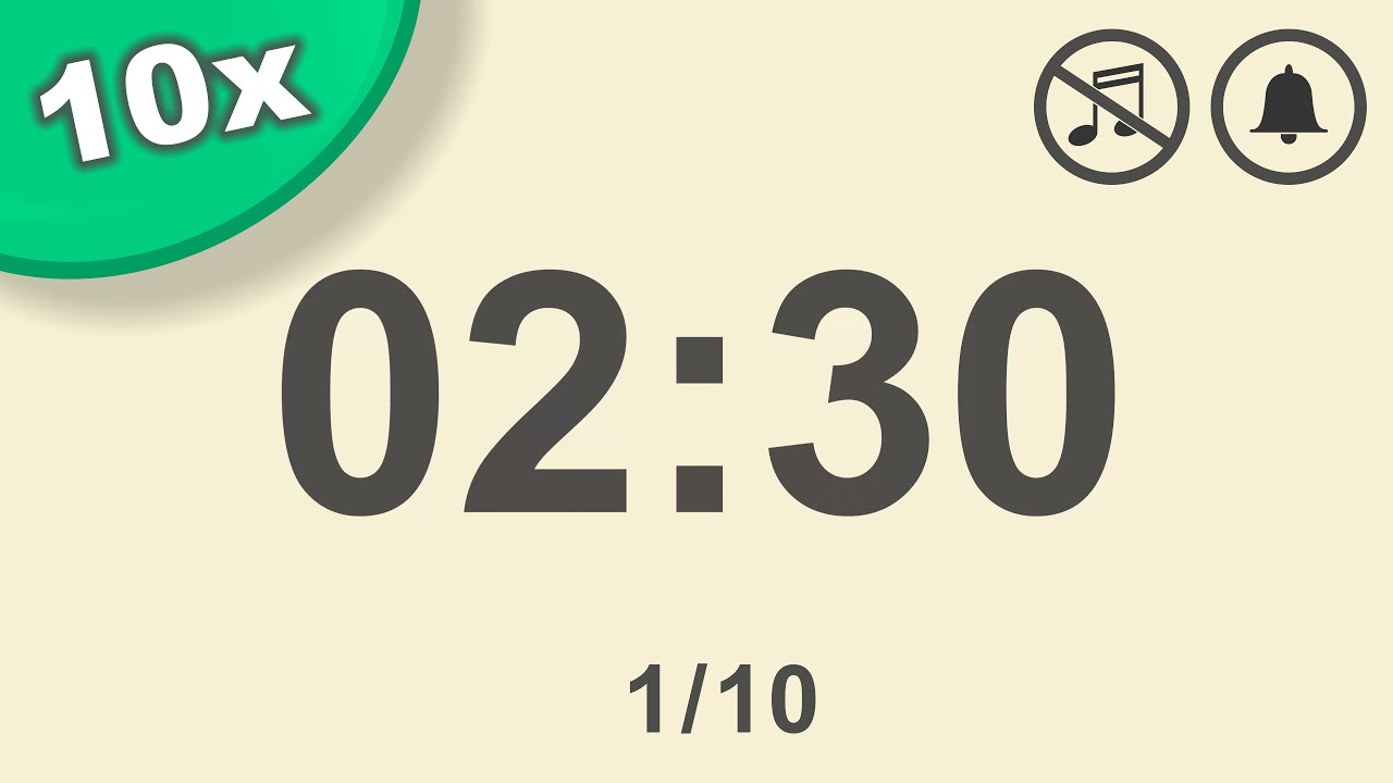 Interval Timer 10x 2 Minute 30 Seconds - Countdown - YouTube