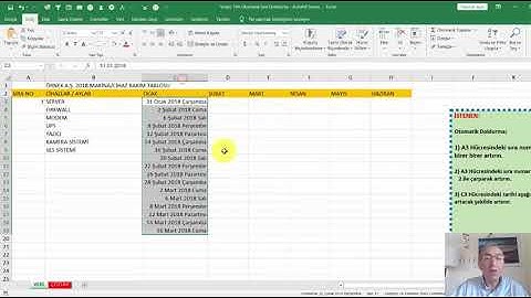 Excelde Otomatik Doldurma / AutoFill