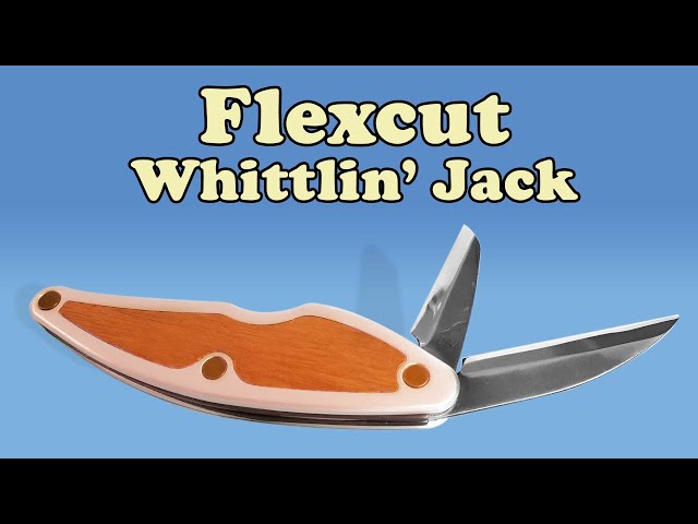 Flexcut Whittlin' Jack Carving Knife 1.5 Detail and 2 Roughing Blades,  Aluminum Handle w/ Wood Inlays - KnifeCenter - FLEXJKN88