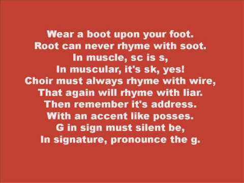 English pronunciation poem