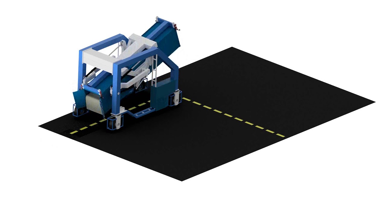 Revolution Container Loader & Mover is unloading a  bulk container