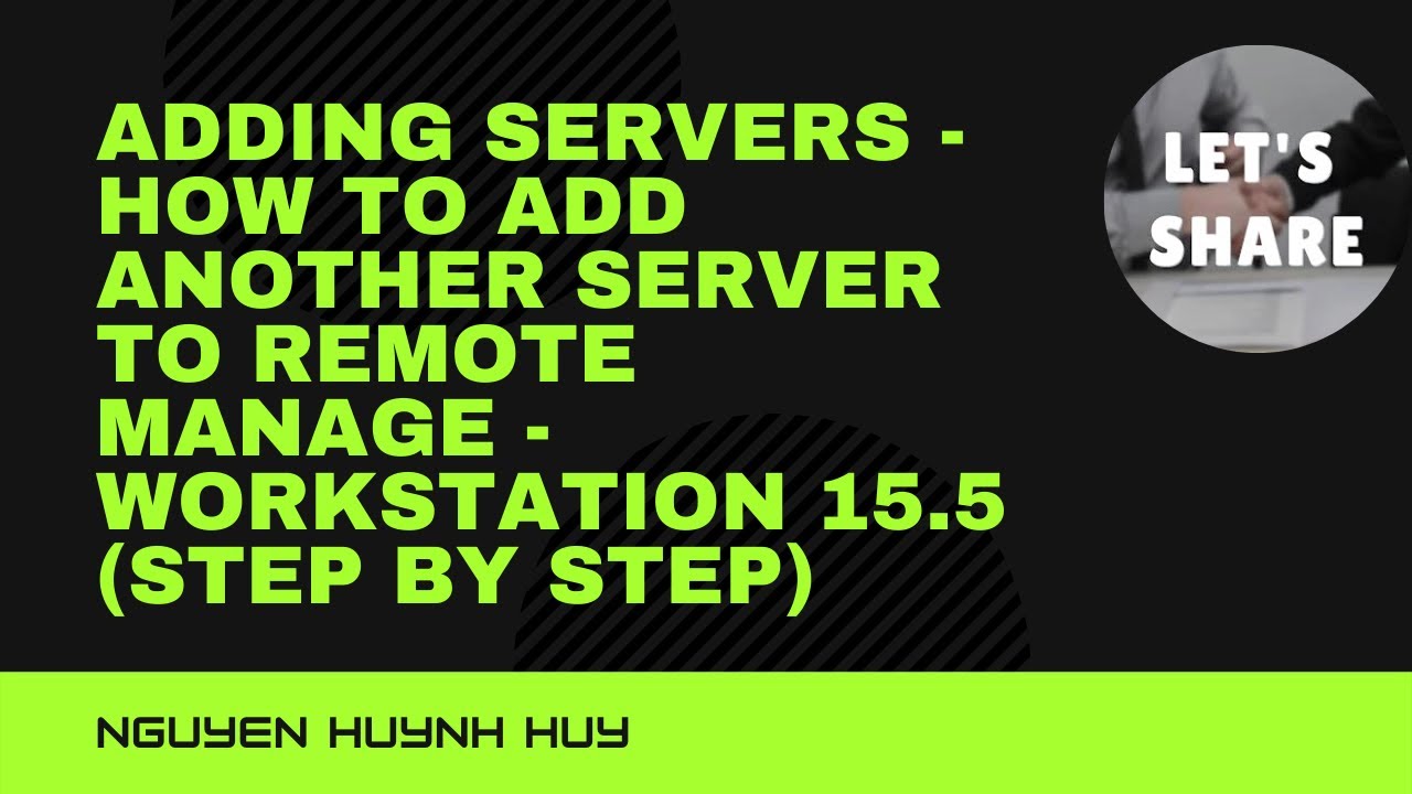 Adding Servers - How to add another server to remote manage ...