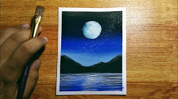 wallpapers Blue Beginner Easy Night Sky Painting easy poster color night sky painting