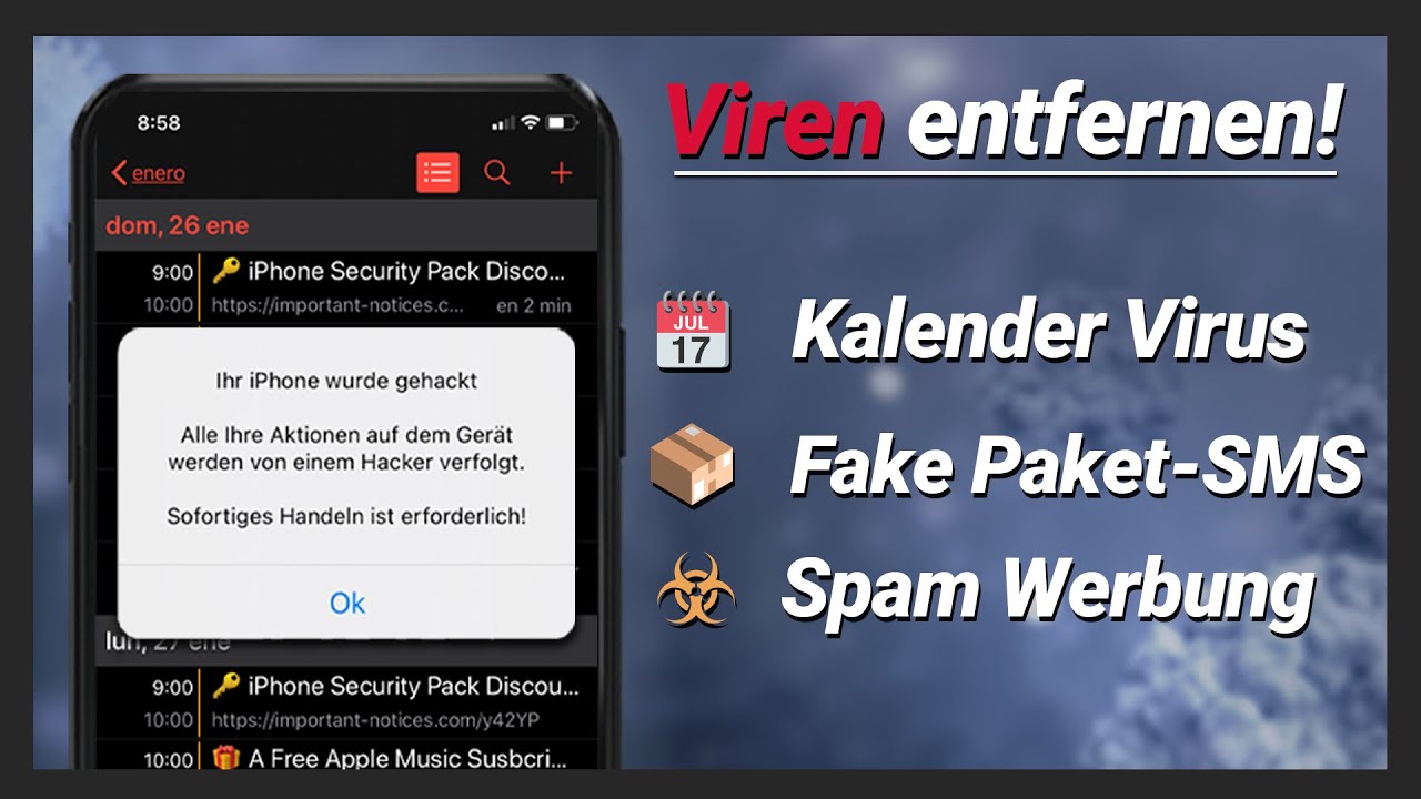 Iphone Viren Entfernen Kalender Virus Fake Paket Sms Spam Phishing Erkennen Loschen 2022 Youtube Iphone Viren Entfernen Kalender Virus Fake Paket Sms Spam Phishing Erkennen Loschen 2022 Youtube