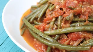 Loubia bzeit - Lebanese green bean stew - Vegan Healthy Lebanese recipes