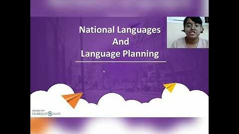 National Languages And Language Planning