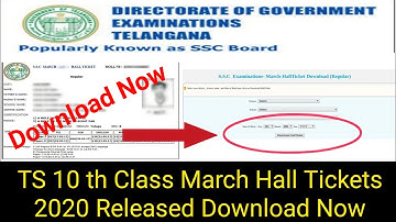 How to Download TS ssc Hall tickets 2020 in Telugu