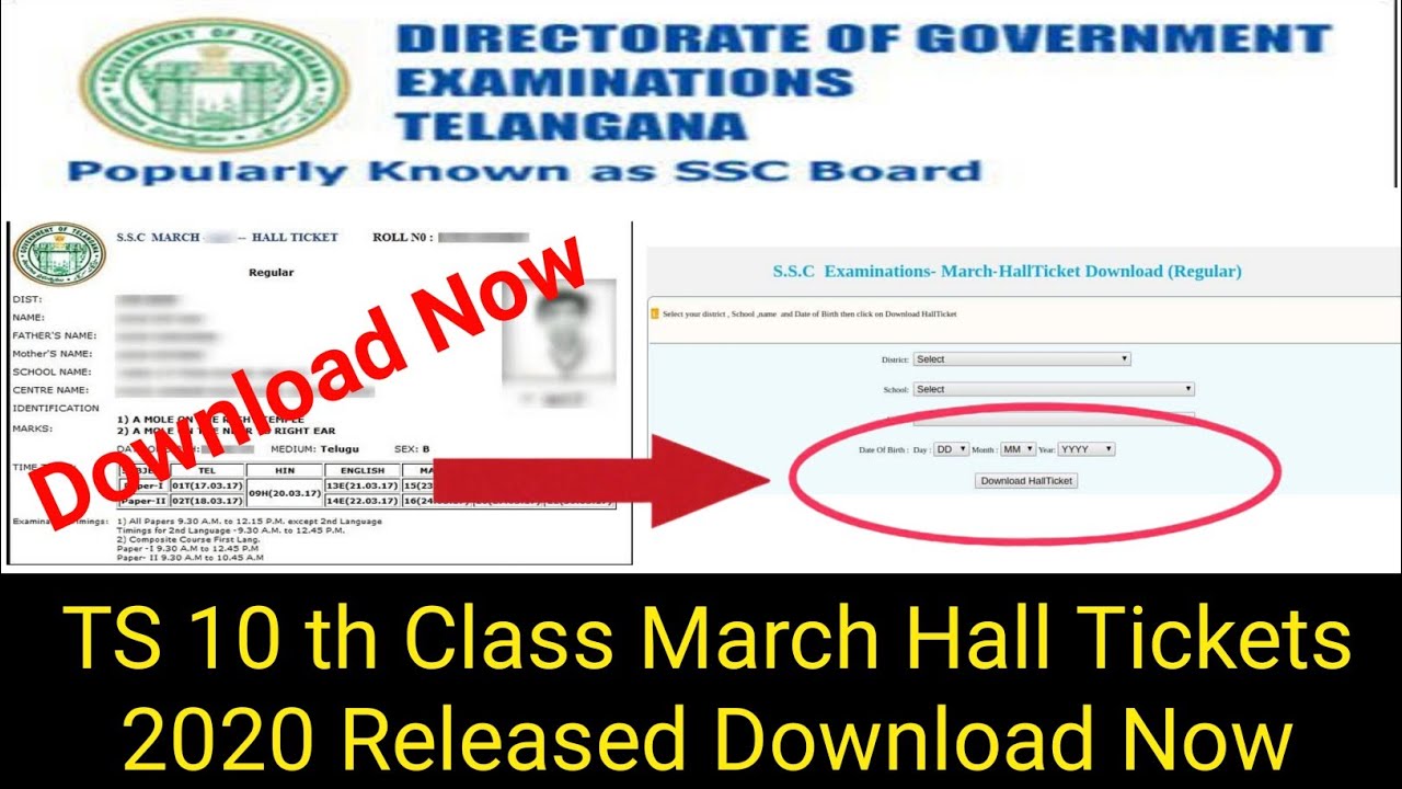 How to Download TS ssc Hall tickets 2020 in Telugu