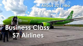 Business Class S7 Airlines /Airbus A321 / flight Novosibirsk OVB - St.Petersburg LED / 4К