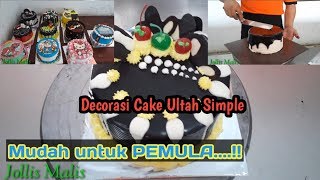 Decorasi cake coklat sederhana | best chocolate cake decorating tutorial