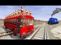 Cars vs Lava Crosses Road - Truck Rescue Stuck Cars and Trains #2 - BeamNG.Drive